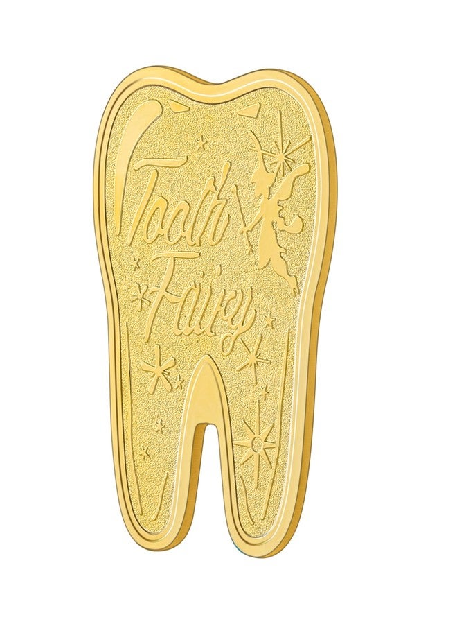 LuluCircle Tooth Fairy Coin, Tooth Shaped Lucky Coin Gift for Kids Boys Girls, Children's Tooth Changing Gift - Image 1